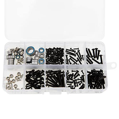 MEUS RACING TRX4M Bushings Bearings Screws Kit 247pcs for 1/18 TRX4M Defender Bronco K10 F150 RC Crawler Upgrade Parts Accessories