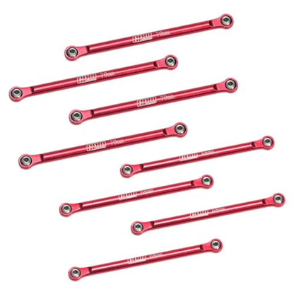 GPM Upgrades Aluminum 7075 Upper & Lower Link Bar Set for Losi 1/18 Mini LMT 4X4 Brushed Monster Truck Rtr-Los01026 (red)
