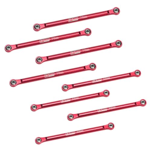 GPM Upgrades Aluminum 7075 Upper & Lower Link Bar Set for Losi 1/18 Mini LMT 4X4 Brushed Monster Truck Rtr-Los01026 (red)