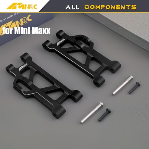 Alum Rear Lower Suspension a Arm for 1/16 Mini Maxx 4WD RTR RC Car Truck-107154-1 Upgrades Part Black - color: Black
