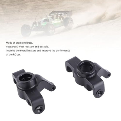 1 Pair RC Front Steering Cup, Aluminum Alloy RC Steering Knuckles for MJX 1/14 14210 1/16 16208, Upgraded Remote Control Car Parts(Black) - color: Black