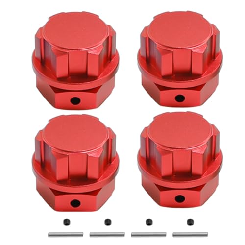 Aluminum Wheel Hex Adapter & Wheel Nut 24mm for Arrma 1/5 KRATON 8S BLX,Outcast 8S BLX Upgrades Parts,Wheel Hub Adapter Parts # ARA310928# ARA310929 (Red) - color: red