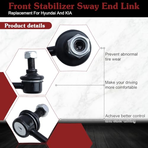 K750204 K750205 Sway Bar Link - Stop Clunking & Reduce Body Roll | Compatible with 2007-2012 Hyundai Veracruz Santa Fe 2011-2012 Kia Sorento - color: 1*K750204 1*K750205, size: Sway Bar Link
