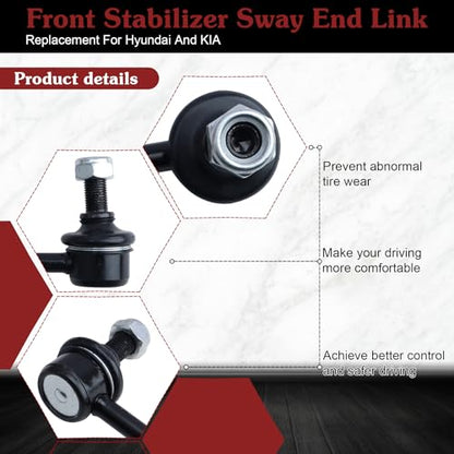 K750204 K750205 Sway Bar Link - Stop Clunking & Reduce Body Roll | Compatible with 2007-2012 Hyundai Veracruz Santa Fe 2011-2012 Kia Sorento - color: 1*K750204 1*K750205, size: Sway Bar Link