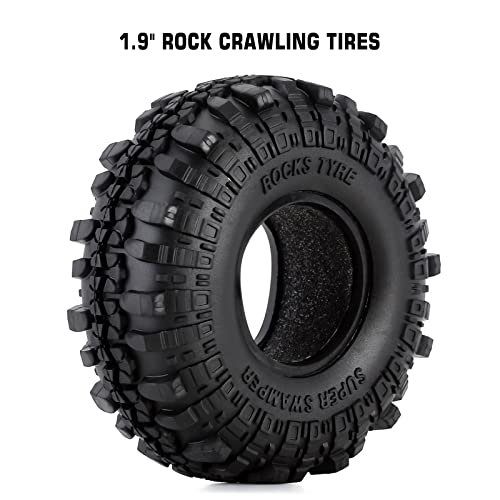 INJORA 1.9inch Rubber Tyre for 1:10 RC Crawler Axial SCX10 SCX10 III - size: 108mm