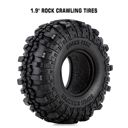 INJORA 1.9inch Rubber Tyre for 1:10 RC Crawler Axial SCX10 SCX10 III - size: 108mm