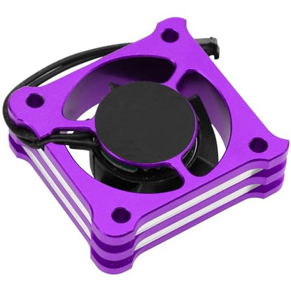 ShareGoo Alloy Brushless Motor ESC Cooling Fan Heatsink 28000RPM 5V-7.4V for Hbywing XeRun XD10 PRO ESC Series (Purple)_ - color: Purple