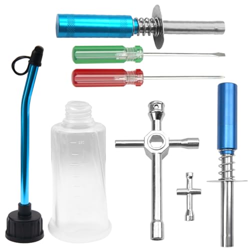 Cross Wrenches Sleeve Glow Plug Ignitor Engine Starter Tool Set RC Fuel Tank,0#+ 1#- Slot Screwdriver & Aluminum Alloy Glow Plug Ignitor Igniter Nitro Engine Starter