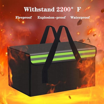 15.8"x9.8"x9.8" Ebike Battery Safe Bag Lipo Fireproof Charging Bag Large Capatity for Lipo Battery Pack Storage Charging Transport, Home Office Travel Fireproof Safe Storage Pouch - size: 400*250*250mm