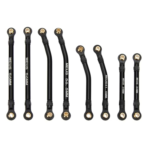 MEUS RACING TRX4M Links Aluminum High Clearance Links Set for Traxxas 1/18 TRX4M Defender Bronco RC Crawler(Black,Defender Bronco)