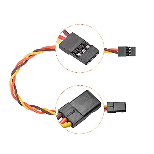 uxcell 5pcs 3-Pin Servo Extension Cable Cord Connectors Lead Wire Male to Male 22AWG 60-Cores Servo Receiver Wire