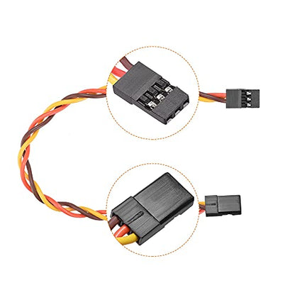 uxcell 5pcs 3-Pin Servo Extension Cable Cord Connectors Lead Wire Male to Male 22AWG 60-Cores Servo Receiver Wire