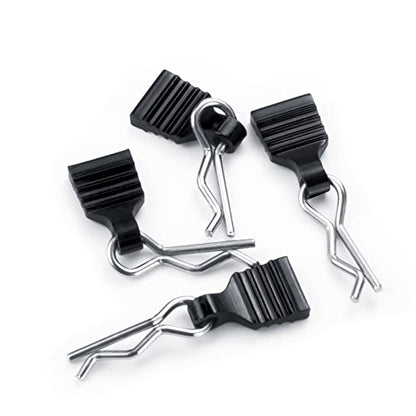 1 Set Body Clips Pins with Pull Tabs for 1/24 Axial Scx24 AXI90081 Deadbolt C10 AXI00002 B-17 AXI00005 AXI00005 Upgrade (Black) - color: Black