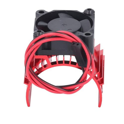 Generic RC Motor Cooling Fan with Aluminum Alloy Heatsink for 540 550 3650 3660 3665 Brushed Brushless Motors Compatible with SCX10 90046 AXI03007 Gen8 VS4-10 (Red) - color: Red