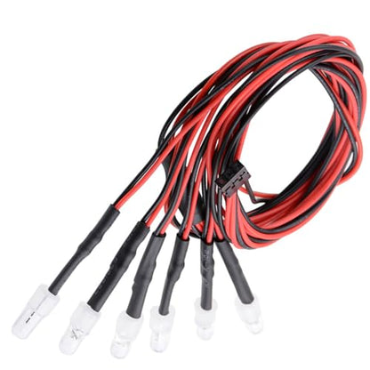 ShareGoo 6Leds LED Light Headlights Taillight Kit Accessories Compatible with RC Car Truck Tank Crawler Traxxas HSP Tamiya Redcat RC4WD Axial SCX10(2 White,2 Red,2 Flashing Colorful LEDs)