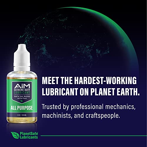 Planet Safe AIM Extreme Duty Lubricant 1oz- Made in The USA. Non-Toxic, Odorless, Multi-Purpose for Home, Garage, Doors, Hinges, Gym Equipment - Penetrates, Cleans, Lubricates, Protects, 3 in 1 Oil - size: AiM | 1oz | All Purpose
