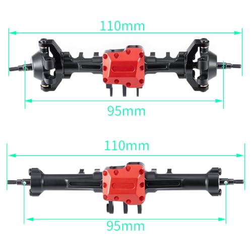 MORLORDY RC Complete Axles Set - Standard Extended Front Rear Axles Set with Steering/Steering Knuckles/Axles Gear and Cover/CVD Shaft for 1/18 TRX4M RC Car,Standard - color: Standard Axles Set