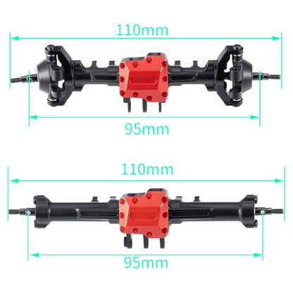 MORLORDY RC Complete Axles Set - Standard Extended Front Rear Axles Set with Steering/Steering Knuckles/Axles Gear and Cover/CVD Shaft for 1/18 TRX4M RC Car,Standard - color: Standard Axles Set