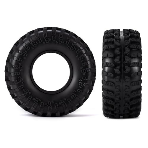 4Pcs 2.2" Crawler Mud Tires with Foam Inserts Snow Wheel Tyres OD 130mm Super Soft Rubber Tyres Compatible with Axial SCX10 90047 D90 D110 Tamiya CC01 TRX4 Gen8 1/10 RC Crawler Car Upgrades