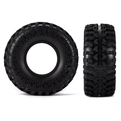 4Pcs 2.2" Crawler Mud Tires with Foam Inserts Snow Wheel Tyres OD 130mm Super Soft Rubber Tyres Compatible with Axial SCX10 90047 D90 D110 Tamiya CC01 TRX4 Gen8 1/10 RC Crawler Car Upgrades