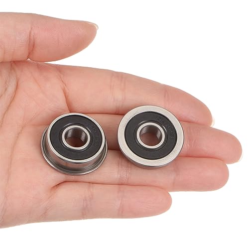 uxcell F608-2RS Flanged Ball Bearing 8x22x7mm Double Sealed Chrome Steel Flange Bearings, 10pcs - size: F608-2RS