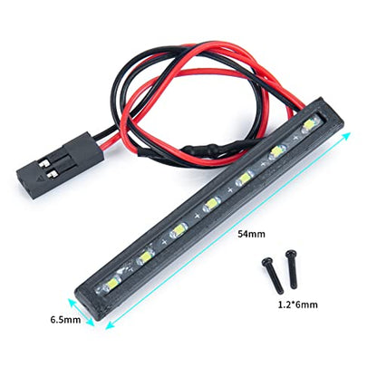 RC-Hub 7LEDs Roof Light Bar Headlights for 1/24 Axial SCX24 AXI90081 | White Light,RC Upgrade Parts for SCX24 Deadbolt