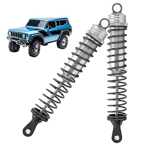 Drfeify 2PCS 144mm Oil Filled Shock Absorbers for 1/8 RC Car, Aluminum Alloy Adjustable Damper Set Fit for HSP, HPI, Axial SCX10 RC Crawler and Off Road Truck (Silver) - color: Silver