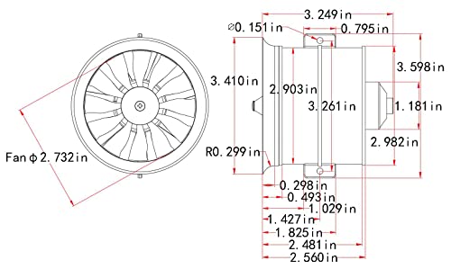 EDF 70mm pro CW 6S 2100KV 12 Blades 25.2V Electric Ducted Fan, Hobby RC Jet Engine Propeller, RC Car Parts High Speed Brushless Motor, Remote Control Model Replacement Airplane Parts DIY - color: Edf 70pro Cw, size: 6S 2100KV