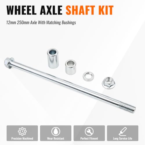Minho 12mm 250mm Front Rear Axle with Bush 38mm 22mm 5mm Fit for PIT PRO Dirt Bike Scooter QUAD ATV - size: 12-250mm