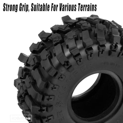 1.9" Beadlock Tires for 1/10 RC Crawler SCX10 SCX10 II SCX10 III TRX4 Red cat GEN7 8 RC 4WD,1.9 Beadlock Tires RC Tires 1.9 Crawler Tires Rubber Tires,4PCS