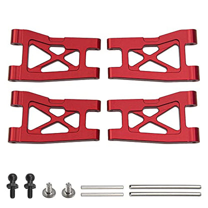 Aluminum Alloy Front & Rear Suspension Arms Set Replacement of 7630 Compatible with Traxxas LaTrax Teton Desert Prerunner 1/18 4WD RC Car (Red) - color: Red