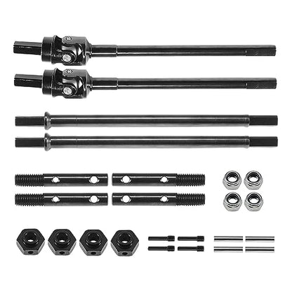 AMK Steel Rear Thickened Capra Driveshaft 4.4mm Bold UTB10 CVD Drive Shaft with Portal Stub Axles for 1/10 RC Crawler Axial Capra F9 Upgrades (Front + Rear + 4Pcs Stub Axle) - color: Front + Rear + 4pcs Stub Axle