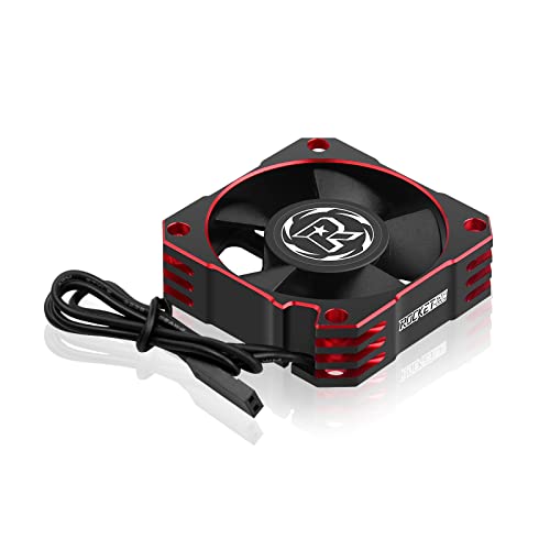 RC Motor Cooling Fan 35mm 21000RPM 8.4V Aluminum ESC Motor Cooling Fan Heatsink for RC Car 1/8 1/10 Scale 3650,3660,3670 Brushless Motor (Black+Red) - color: 35mm Red Black