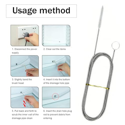 1 PC Car Sunroof Water Drainage Tool, 4.9Ft Extra Long Straw Cleaner Brush with Soft Nylon Bristle, Multifunctional Pipe Cleaning Brush Tool, Universal Cleaning Kits for Cars and Homes