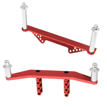 Aluminum Front & Rear Body Mounts with Body Posts for 1/10 Traxxas Slash 2WD, Rustler, Stampede VXL RC 2WD Car, Upgrade Parts, Blue (Red) - color: Red