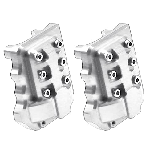 2Pcs ShareGoo Aluminum Alloy Front Rear Axle Differential Cover 15g Diff Cover Case Compatible with Traxxas TRX-4 1/10 RC Crawler Car (Silver) - color: Silver