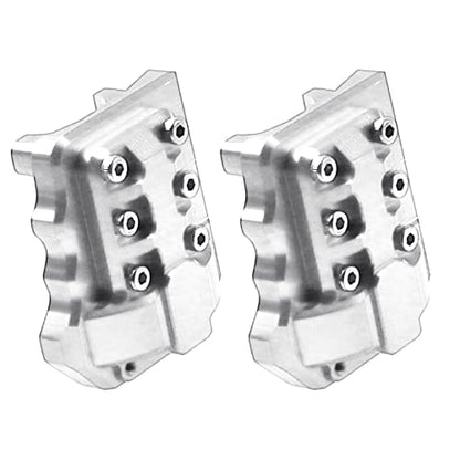 2Pcs ShareGoo Aluminum Alloy Front Rear Axle Differential Cover 15g Diff Cover Case Compatible with Traxxas TRX-4 1/10 RC Crawler Car (Silver) - color: Silver
