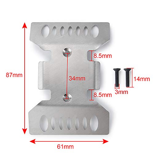 Stainless Steel Center Skid Plate Chassis Guard for AXIAL SCX10-iii | 1/10th RC Crawler Car Protection Plate Upgrade Parts