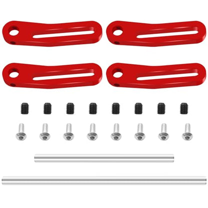 OGRC Adjustable 1/10 RC Bumper Mount Aluminum Alloy Front & Rear Bumper for TRX4 TRX6 Axial SCX10 Element Enduro Gen7 Gen8 1/10 RC Crawler Car (Red) - color: Red
