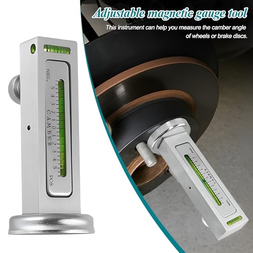 Adjustable Magnetic Car Gauge Tool, Vehicle Camber Castor Strut Wheel Alignment Instrument, Automotive Tire Gauge Repair Tool Accessories, Universal for SUV, Sedan, Truck (White) - color: White