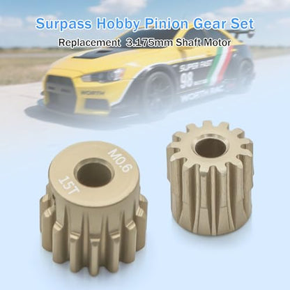 5PCS M0.6 Pinion Gear Set 13T 14T 15T 16T 17T 7075 Aluminium Pinion Motor Gear Compatible with 1/10 RC Car Brushed Brushless Motor - size: 13T 14T 15T 16T 17T