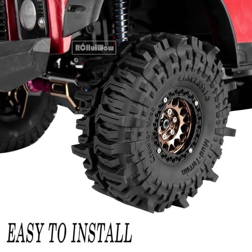 1.9 Inch RC Crawler Tires Skins Soft Rubber Off-Road Tyres for 1/10 TRX4 TRX6 SCX10 90046 AX103007 D90 Gen7 MST VS4-10,RCHuiWow High Grip Mud Terrain Tyres,StyleG - style: StyleG(4pcs)