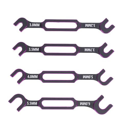 Drfeify 4PCS RC Car Wrench Repair Tool, 3.0/3.2/3.5/3.7/4.0/5.0/5.5/6.0mm RC Turnbuckle Nut Ball Joint Remover Universal Upgrade Parts (Purple) - color: Purple