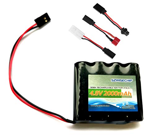NiMH Receiver RX Battery with Hitec Connectors 4.8V 2000mAh High Capacity Rechargeable Battery Pack for Toys and Tools: RC Receivers, RC Aircrafts