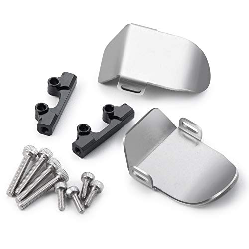 MORLORDY RC Stainless Steel Front Rear Axle Protector Skid Plate Set for 1/24 RC Crawler Car SCX24 Upgrades Accessories