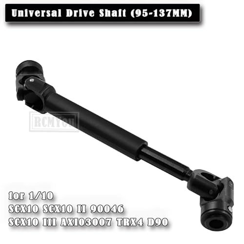 RC Crawler Drive Shaft 95-137MM Upgrades for 1/10 SCX10 SCX10 II 90046 SCX10 III AXI03007 TRX4 D90,Universal Driveshaft,Steel Full Metal Axles Part Hop-Ups,Black - size: 95-137MM