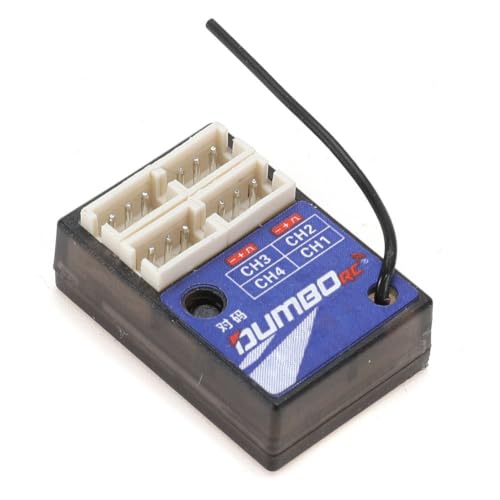 Helidirect DUMBORC P4FM 4 Channel Mini Micro RC Receiver 2.4GHz for RC Car Boat Tank – Compact Remote Receiver No Gyro