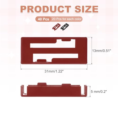 MECCANIXITY 40 Pcs Servo Extension Cable Clips, Servo Cable Safety Connector Lead Wire Buckle Lock for RC Car Plane Boat DIY Y Adapter Cable, Red/Black - color: Red/Black