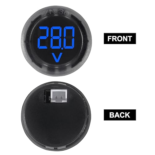 3pcs DC 4-100V LED Digital Display Circular Two-Wire Voltmeter DC Digital Voltmeter Head Display Reverse Connection Protection(Blue) - color: Blue