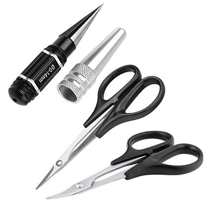 0-14mm RC Body Reamer Curved & Straight Body Scissors Set Universal for RC Car Quadcopter Body Shell Mounts Lexan Plastic Trimming Cutting Hole Punching RC Tools Kit